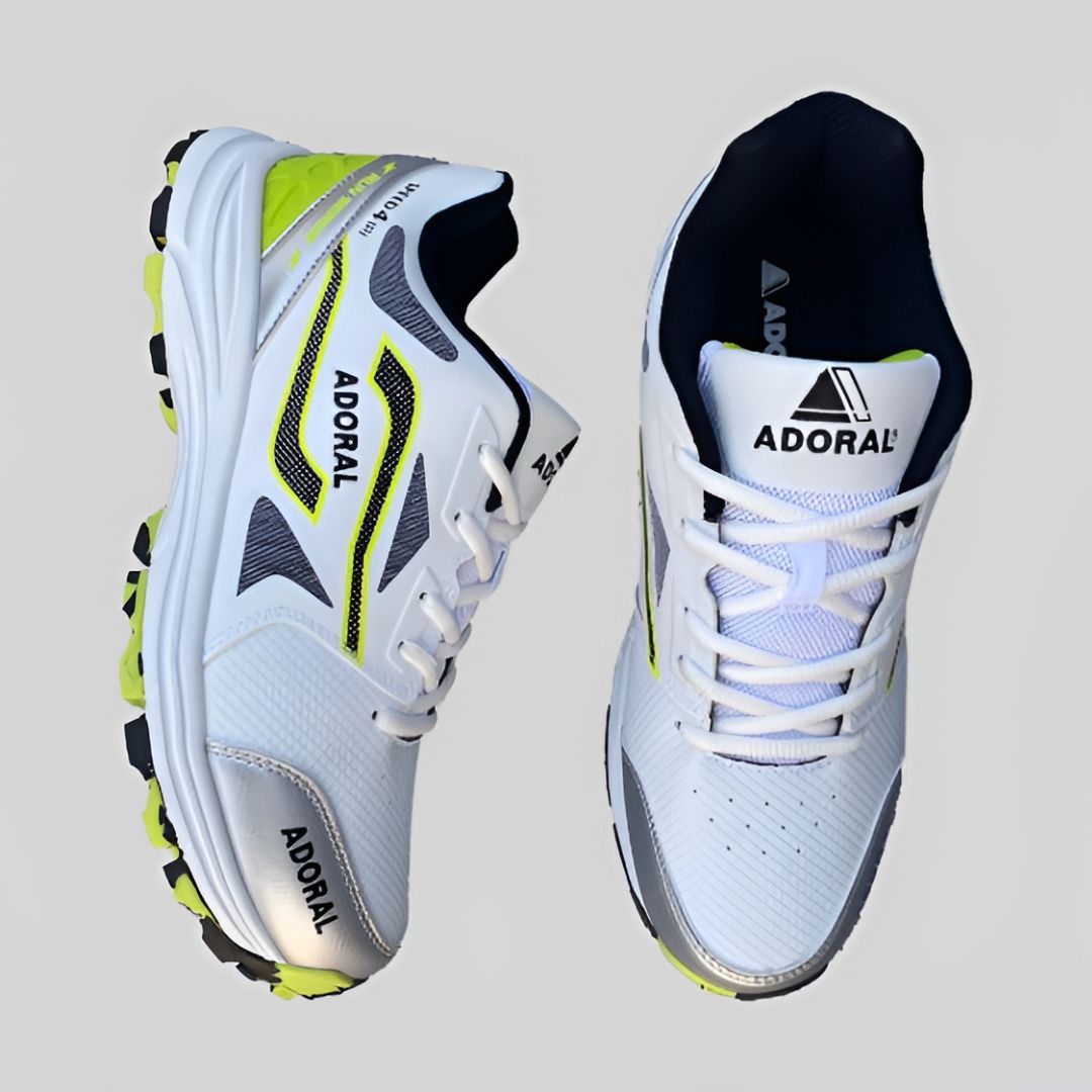 ADORAL SPEED (WHITE/GREEN) CRICKET SHOES