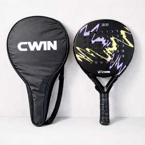Cwin 4013 Padel Racket CWIN Carbon Padel Racket Black Red | Soft EVA Pro Racket – KK Sports