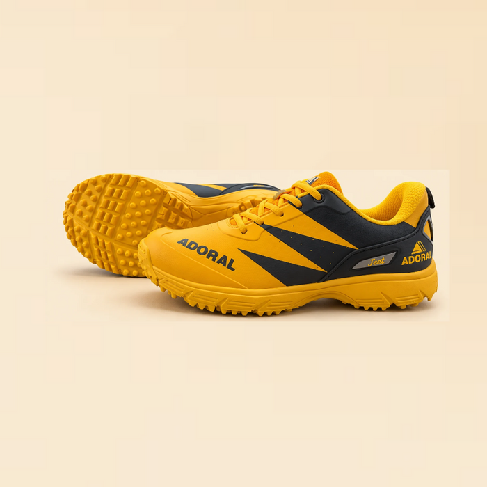 Adoral Jeet Cricket Gripper shoes | Yellow & Black