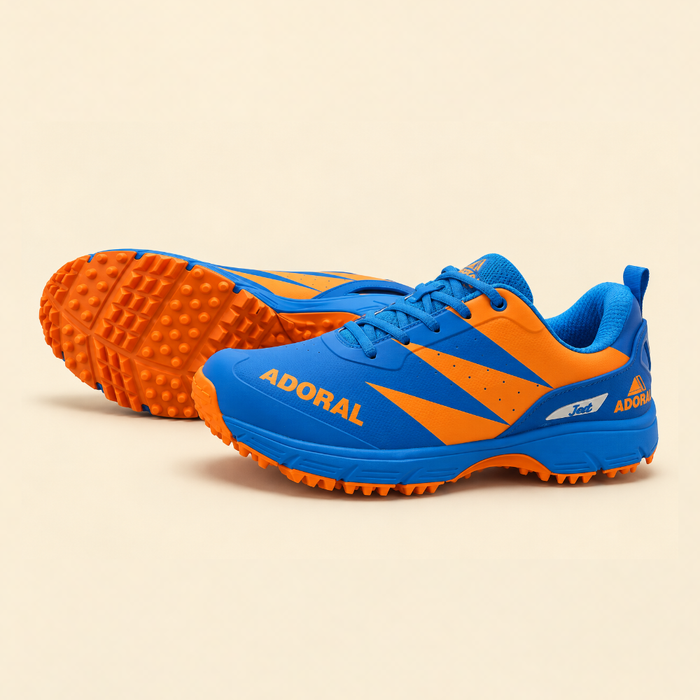 Adoral Jeet Cricket Gripper Shoes | Blue & Orange