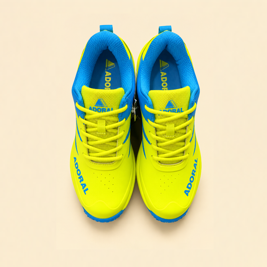 Adoral Jeet Lime Blue Cricket Shoes Front View