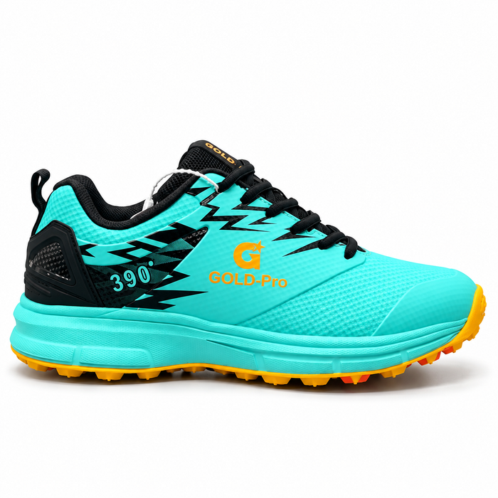GOLD-Pro 390 cricket shoes turquoise black side view